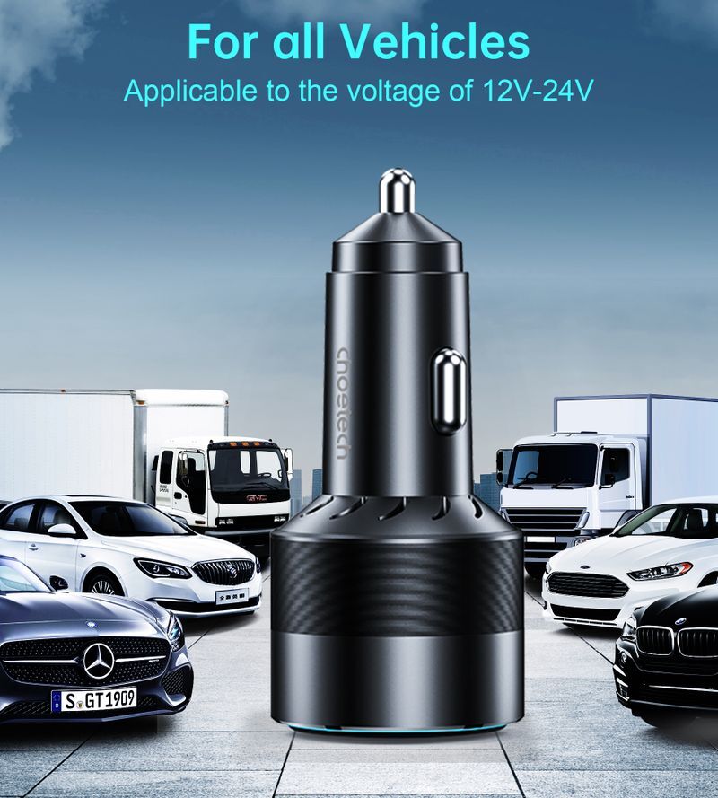Автомобільний зарядний пристрій CHOETECH TC0011-BK Black фото