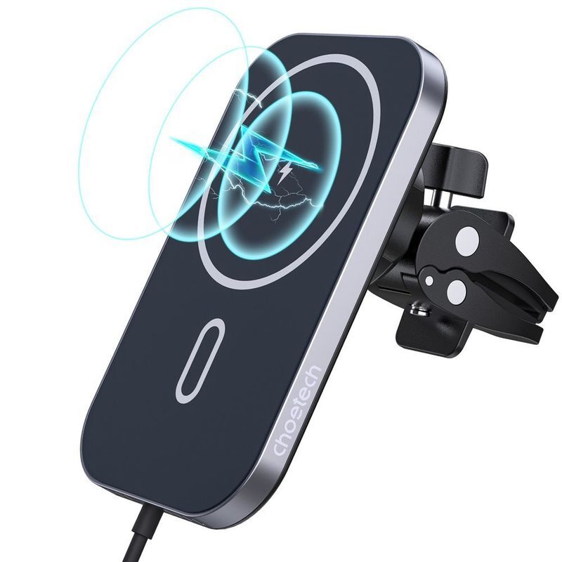 Автомобільний зарядний пристрій Choetech QI 15W MagSafe Black (T200-F-201BK) фото