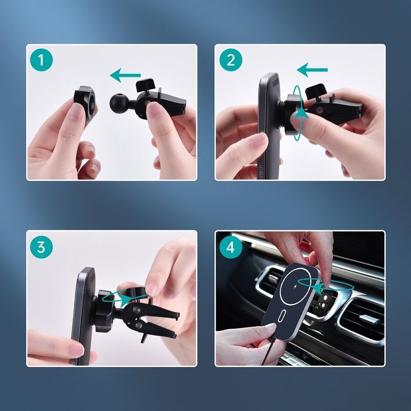 Автомобільний зарядний пристрій Choetech QI 15W MagSafe Black (T200-F-201BK) фото