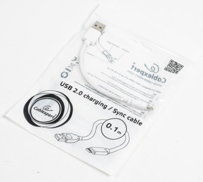 Кабель Cablexpert USB 2.0 BM - Lightning 0.1m White (CC-USB2-AMLM-W-0.1M) фото3
