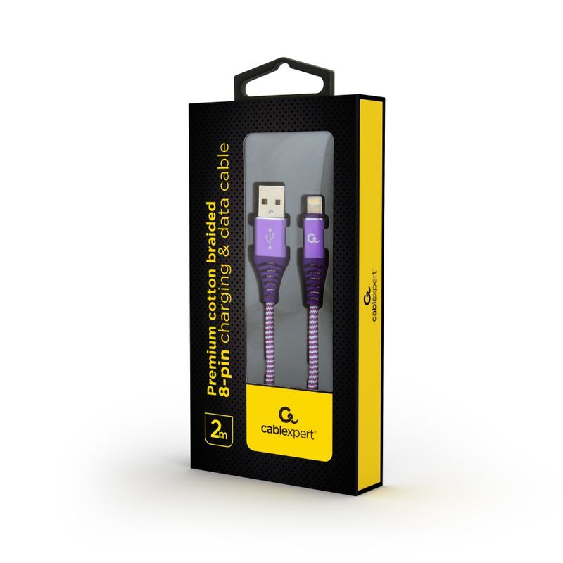 Кабель Cablexpert USB 2.0 A - Lightning Premium 2m Violet (CC-USB2B-AMLM-2M-PW) фото2