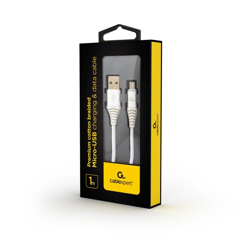 Кабель Cablexpert USB 2.0 A - microUSB Premium 1m White (CC-USB2B-AMmBM-1M-BW2) фото2
