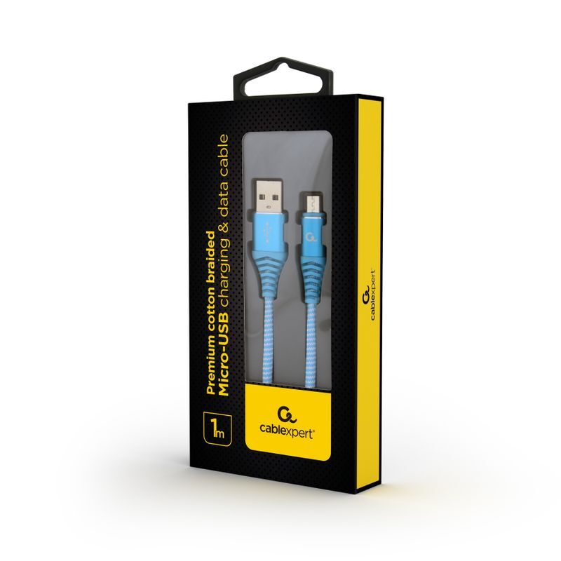 Кабель Cablexpert USB 2.0 A - microUSB B Premium 1m Blue (CC-USB2B-AMmBM-1M-VW) фото2