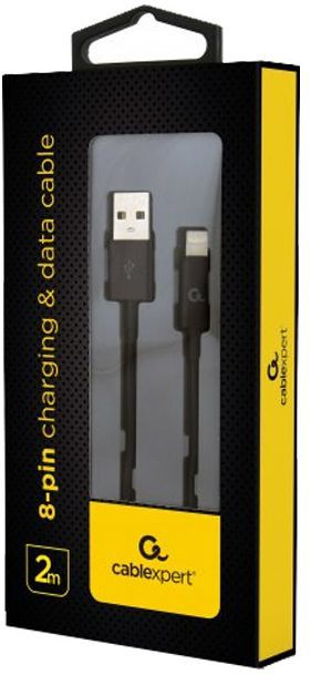 Кабель Cablexpert USB 2.0 A - Lightning Premium 2m Black (CC-USB2P-AMLM-2M) фото2