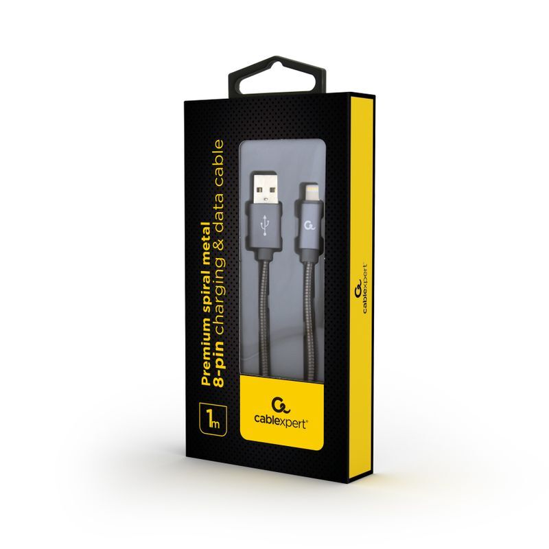 Кабель Cablexpert USB 2.0 A - Lightning Premium 1m Grey (CC-USB2S-AMLM-1M-BG) фото2