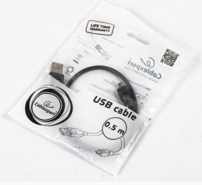 Кабель Cablexpert USB 2.0 - MicroUSB 5pin 0.5 м (CCP-mUSB2-AMBM-0.5M) фото