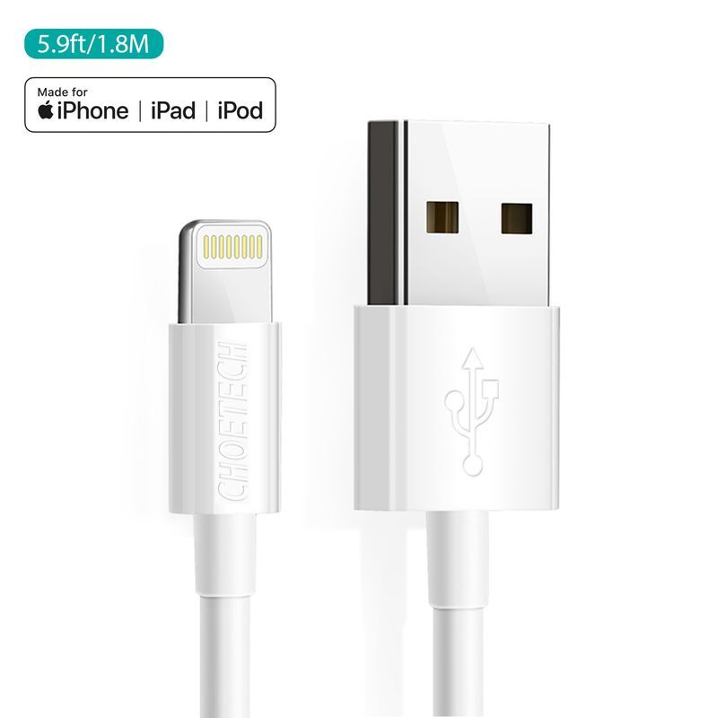 Кабель Choetech USB - Lightning (M/M), 1.8 м, White (IP0027-WH) фото2
