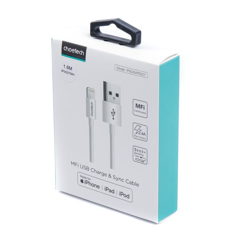 Кабель Choetech USB - Lightning (M/M), 1.8 м, White (IP0027-WH) фото14