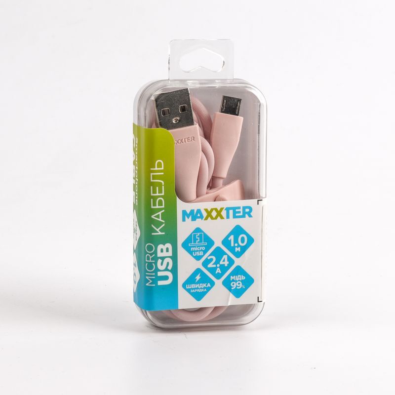 Кабель Maxxter USB-microUSB 1м Pink (UB-M-USB-01GP) фото4