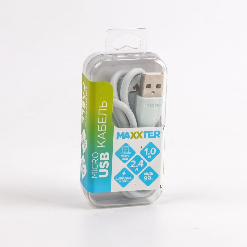 Кабель Maxxter USB-microUSB 1м Grey (UB-M-USB-01MG) фото4