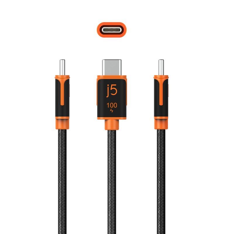 Кабель J5create USB 2.0 480Mbps, 100W 1.8 м (JUCX25L18-N) фото3