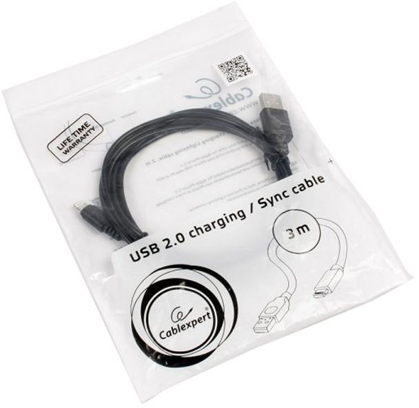 Кабель Cablexpert microUSB - USB 3 м (CCP-mUSB2-AMBM-10) фото