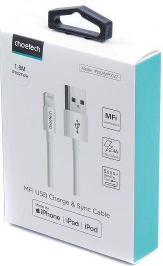 Кабель CHOETECH MFI USB 2.0 (IP0027-BK) фото