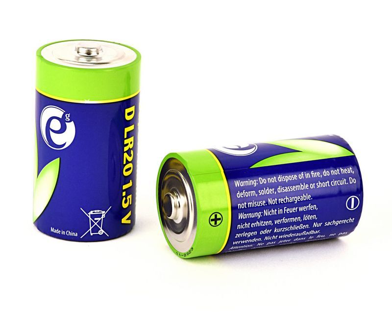 Щелочные батарейки EnerGenie LR20/Тип D 2 шт (EG-BA-LR20-01) фото2