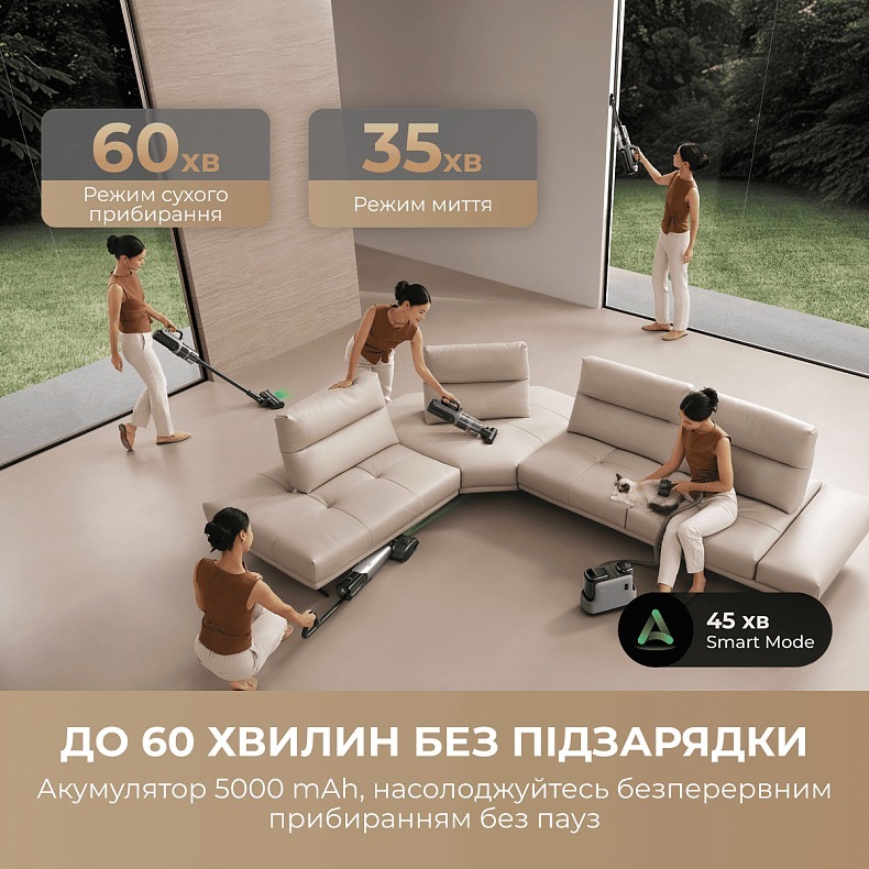 Аккумуляторный моющий пылесос Wet&amp;Dry Vacuum Cleaner Mova X4 Mix (HMV17A) фото