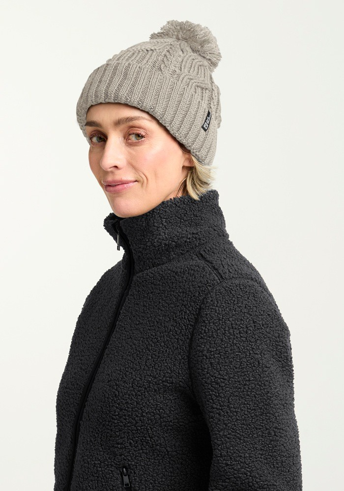 Шапка Jack Wolfskin Pompom Beanie 1905092_A0056 OS бежева фото3