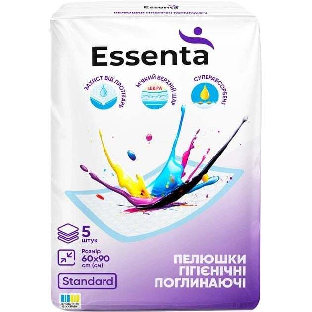 Пелюшки гігієнічні Essenta Standard 60 х 90 см 5 шт. фото