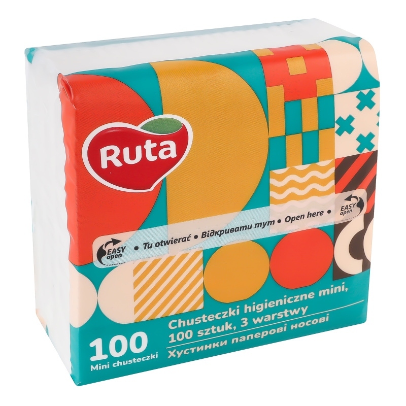 Платки носовые Ruta Mini Tissues 100 л 3 ш без аромата фото2