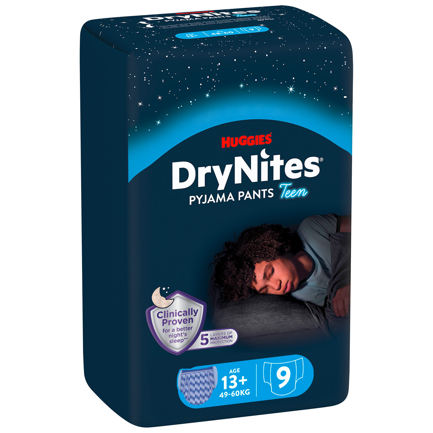 Підгузки-трусики для хлопчиків Huggies DryNites 13+ (49-60 кг) 9 шт. фото2