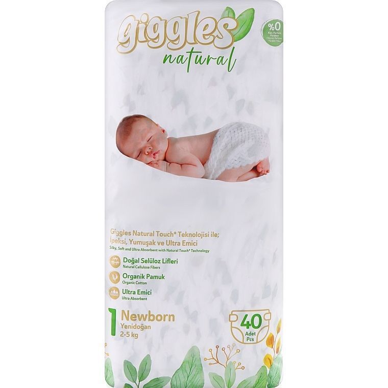 Підгузки дитячі Giggles Natural Newborn 1 (2-5 кг), 40 шт. фото2