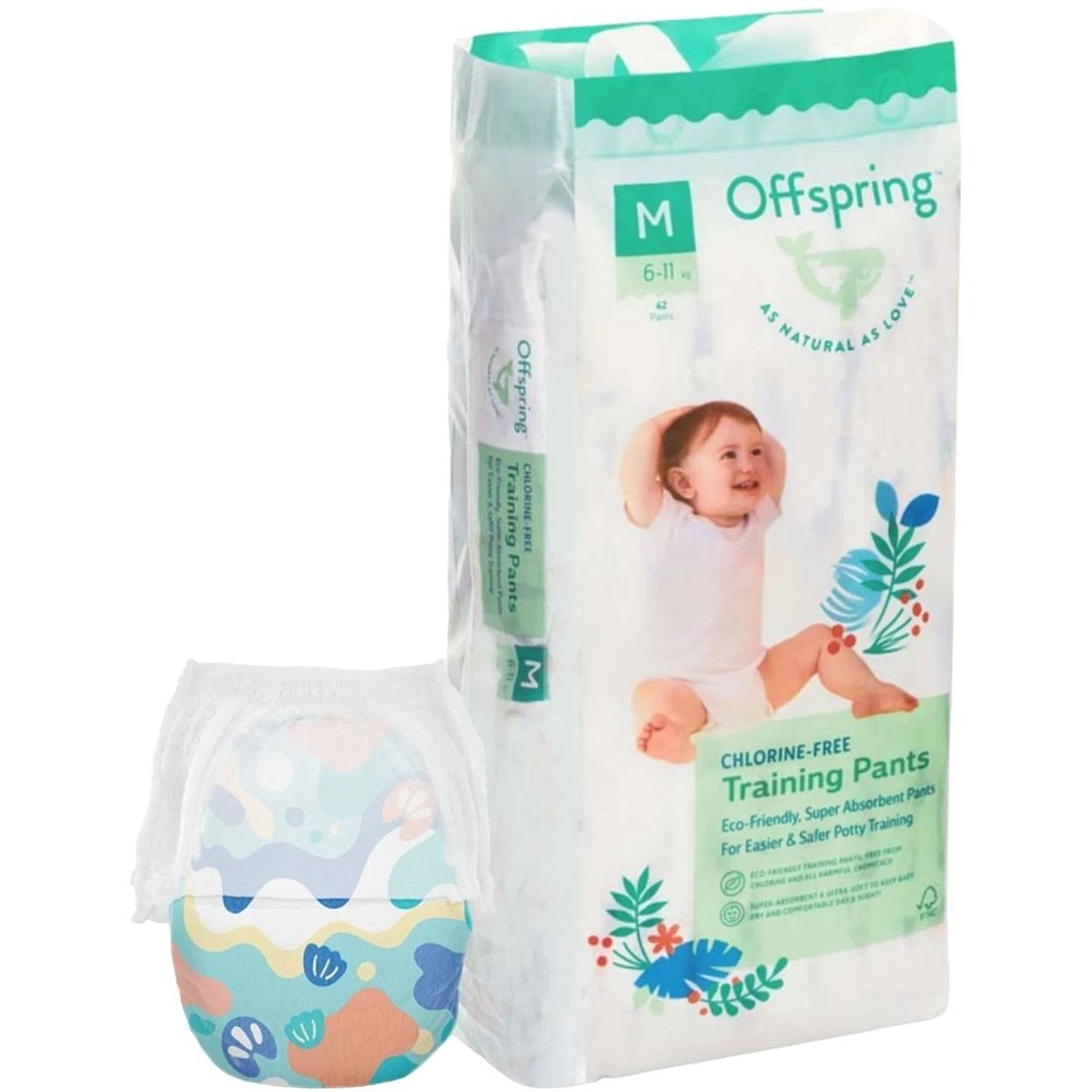 Підгузки-трусики Offspring Aquatic M (6-11 кг) 42 шт. (DP-OI-FAP-M42P-AQT) фото