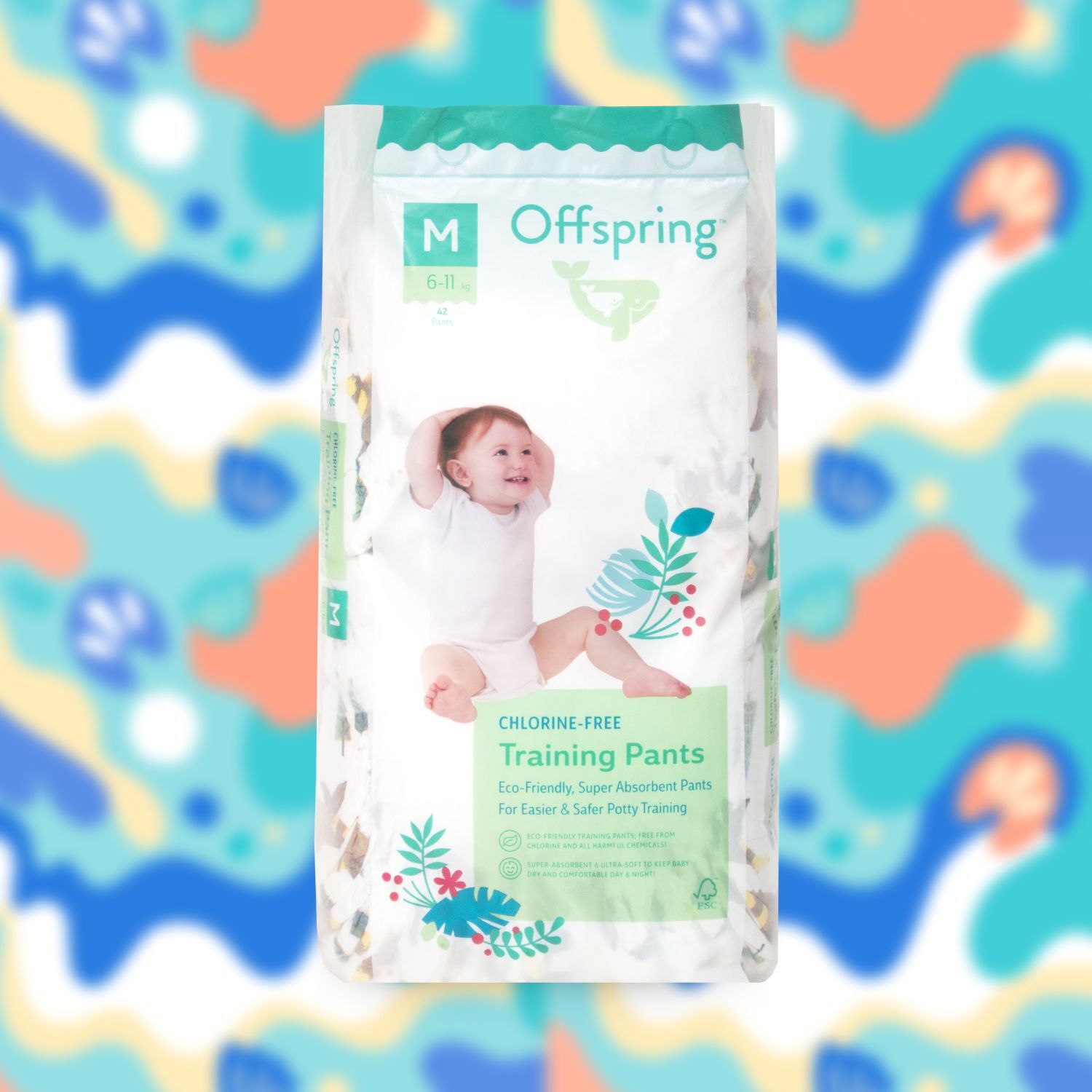 Підгузки-трусики Offspring Aquatic M (6-11 кг) 42 шт. (DP-OI-FAP-M42P-AQT) фото