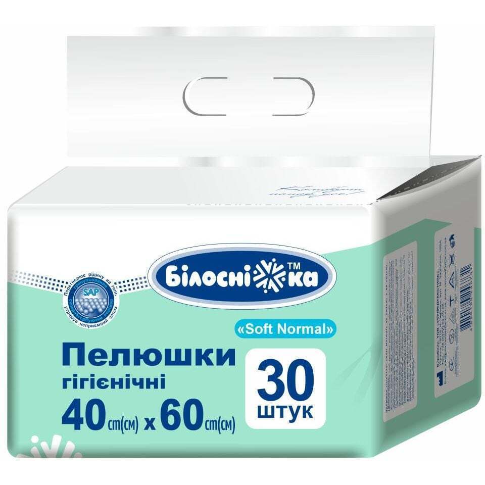 Пелюшки гігієнічні Білосніжка Soft Normal 40 х 60 см 30 шт. фото