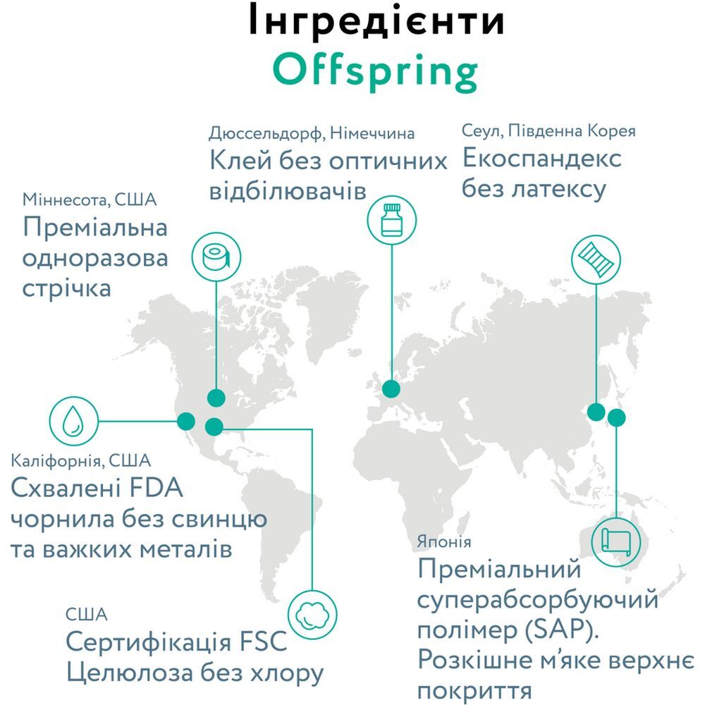 Підгузки Offspring Dinoland розмір NB до 4 кг 56 шт. (DP-OI-FAT-NB56P-DNL) фото