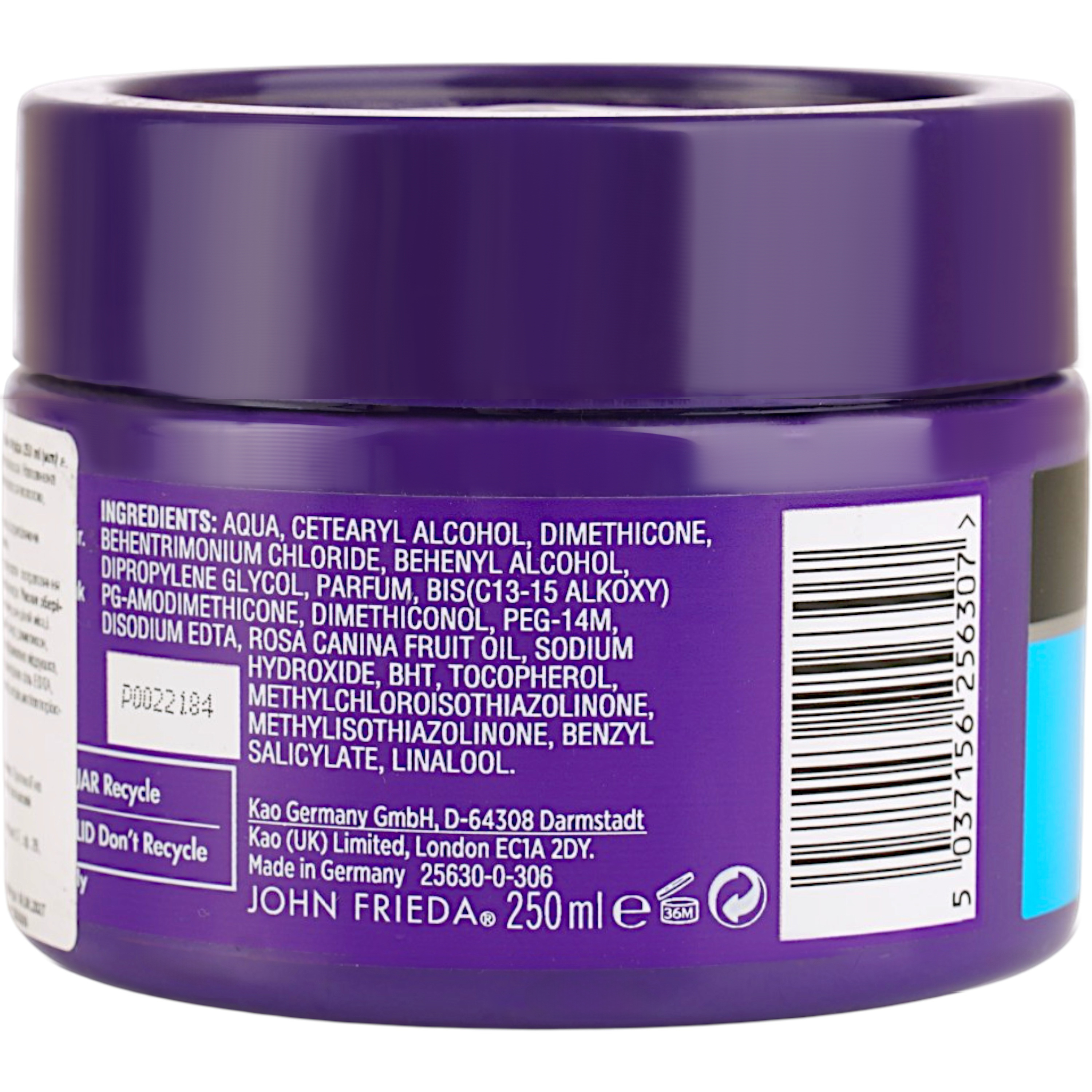 Поживна маска для кучерявого волосся John Frieda Frizz Ease, 250 мл фото2