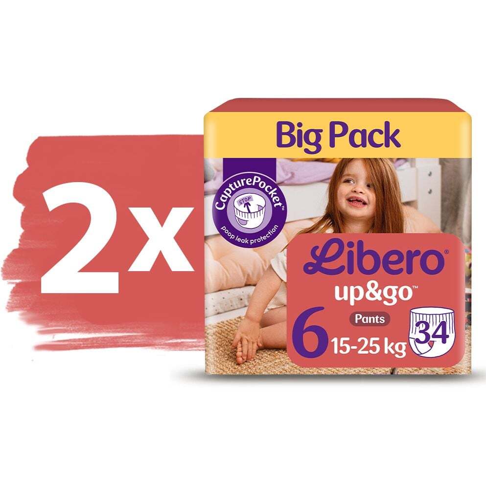 Підгузки-трусики Libero Up&amp;Go 6 (15-25 кг) 68 шт. фото
