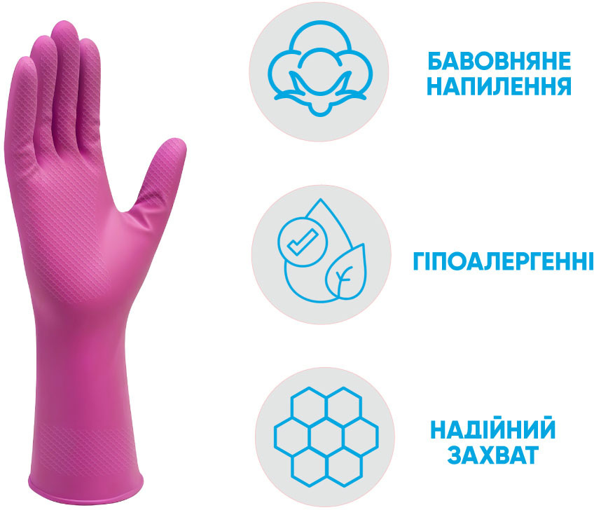 Рукавички латексні Добра господарочка, надміцні, розмір L (4820086520058) фото2