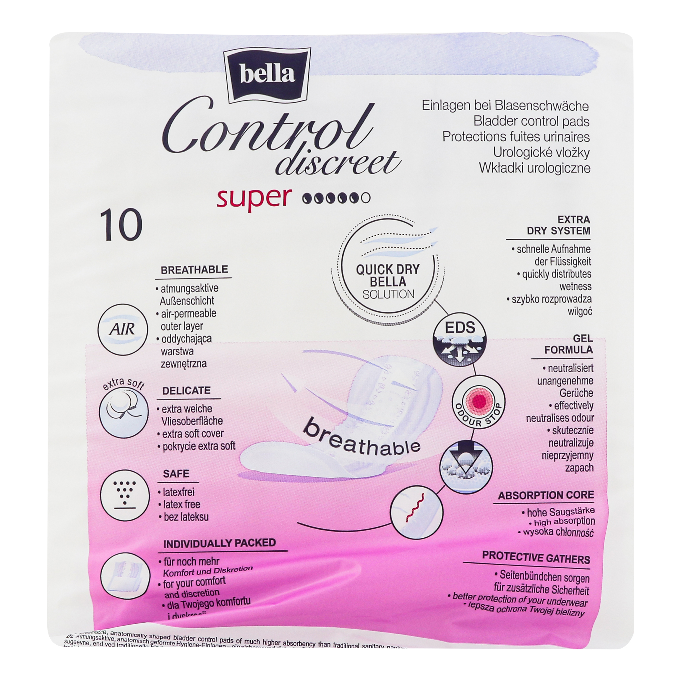 Прокладки урологические Bella Control Discreet Super 10 шт. фото4