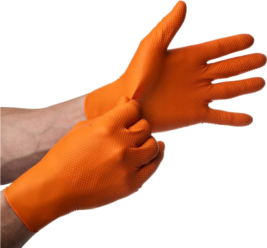 Рукавички нітрилові універсальні Mercator gogrip M orange A4 фото2