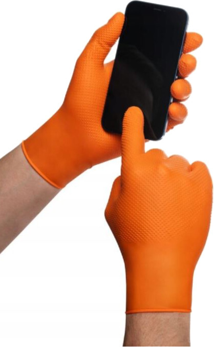 Рукавички нітрилові універсальні Mercator gogrip M orange A4 фото3
