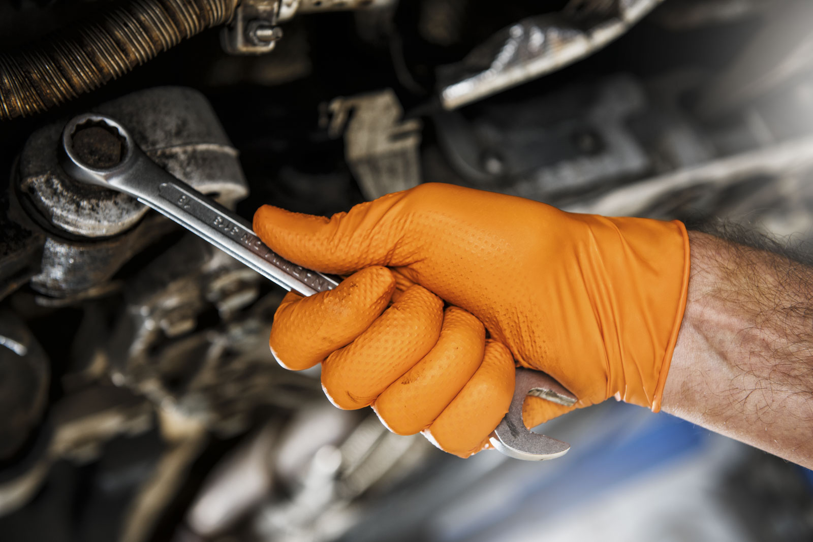 Рукавички нітрилові універсальні Mercator gogrip M orange A4 фото10