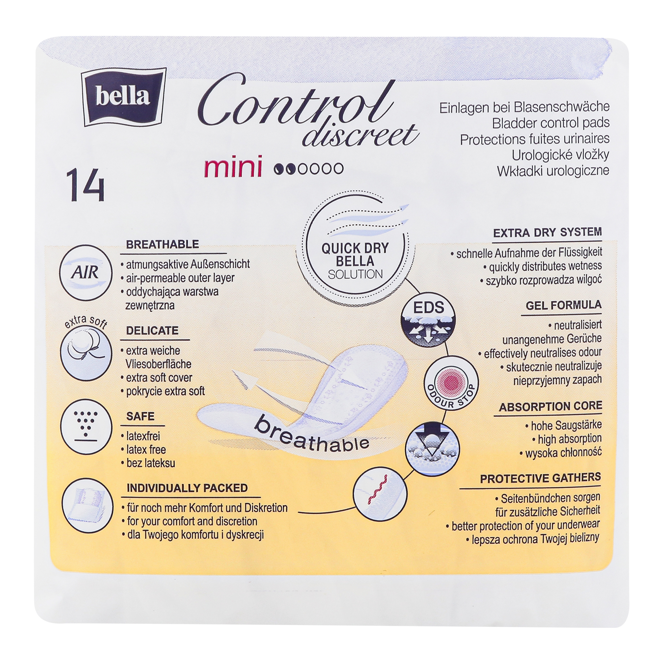 Прокладки урологічні Bella Control Discreet Mini 14 шт. фото4