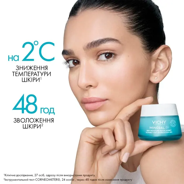 Матировочный гель-сорбет Vichy Mineral 89 48H Moisture Matte Sorbet 50 мл фото4