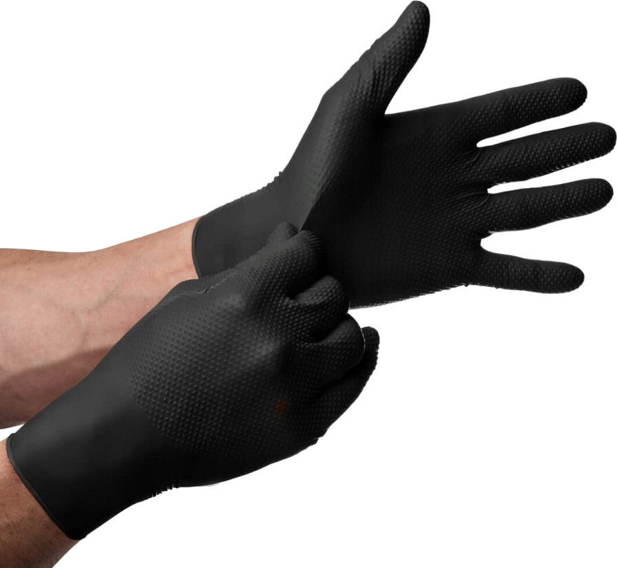 Перчатки нитриловые смотровые неприпудренные нестерильные Mercator gogrip XL black 50 шт/уп фото2