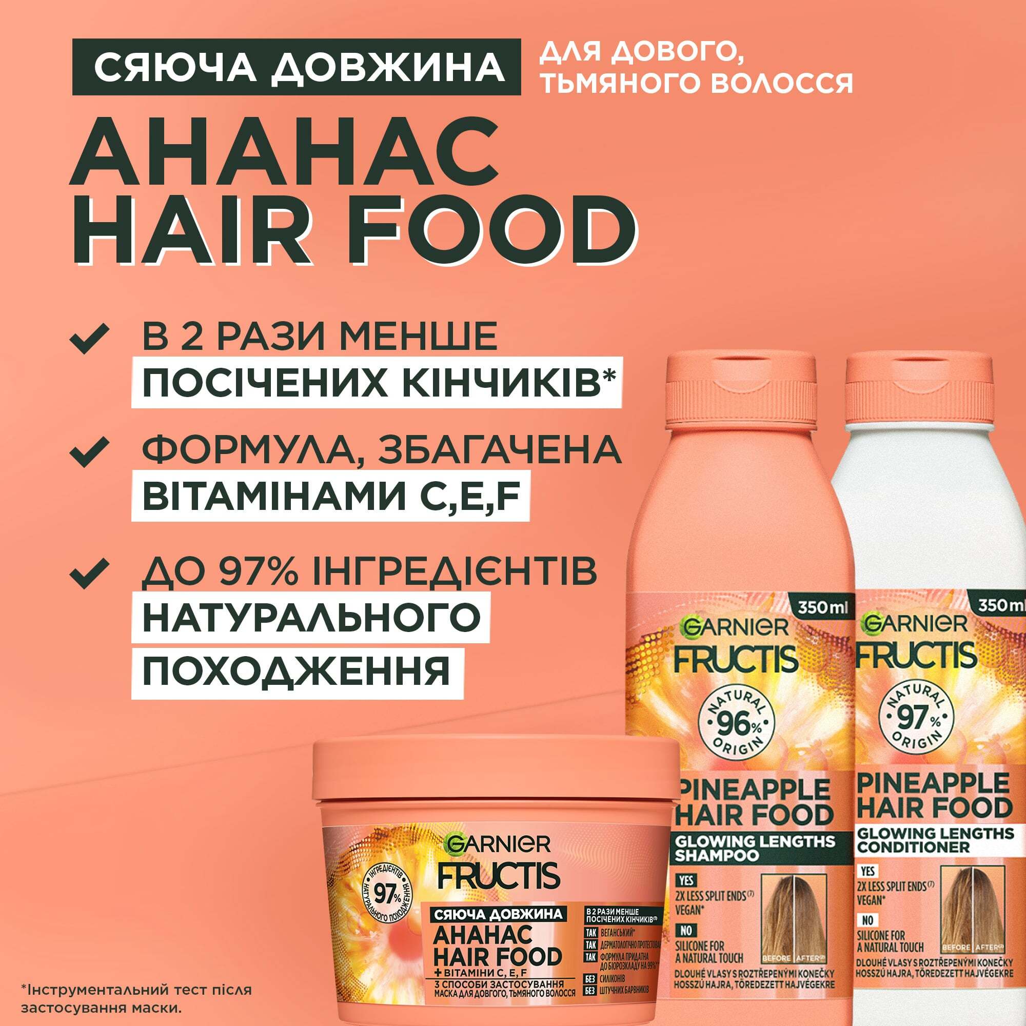 Маска Garnier Fructis Hair Food Pineapple для длинных и тусклых волос 400 мл фото
