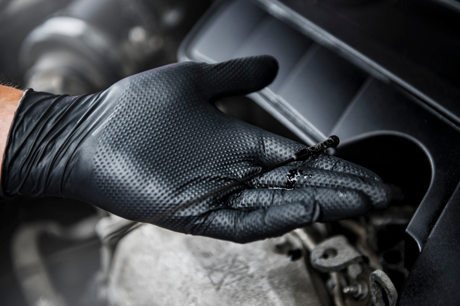Рукавички нітрилові універсальні Mercator gogrip L black A4 фото