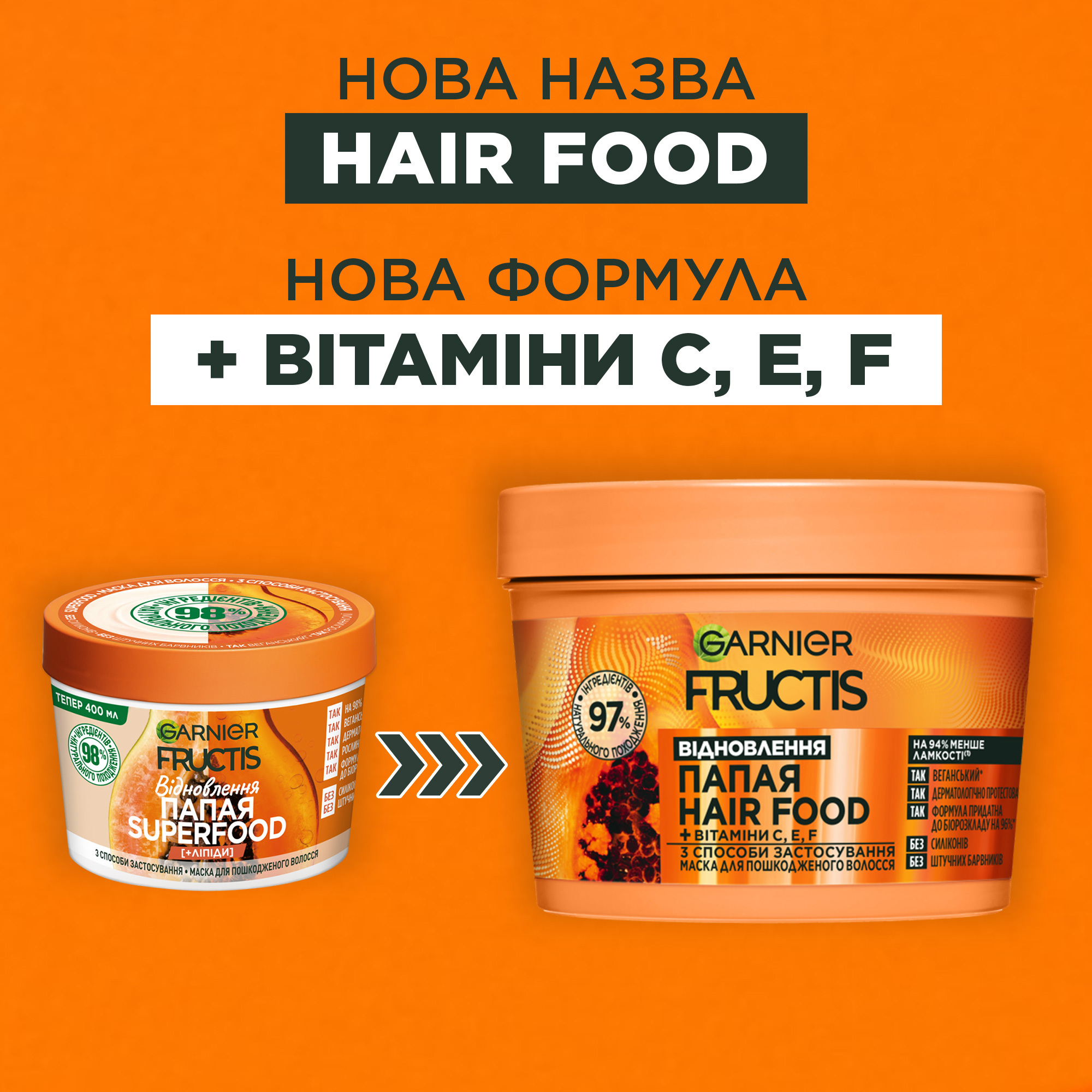 Маска Garnier Fructis Hair Food Papaya для поврежденных волос 400 мл фото5