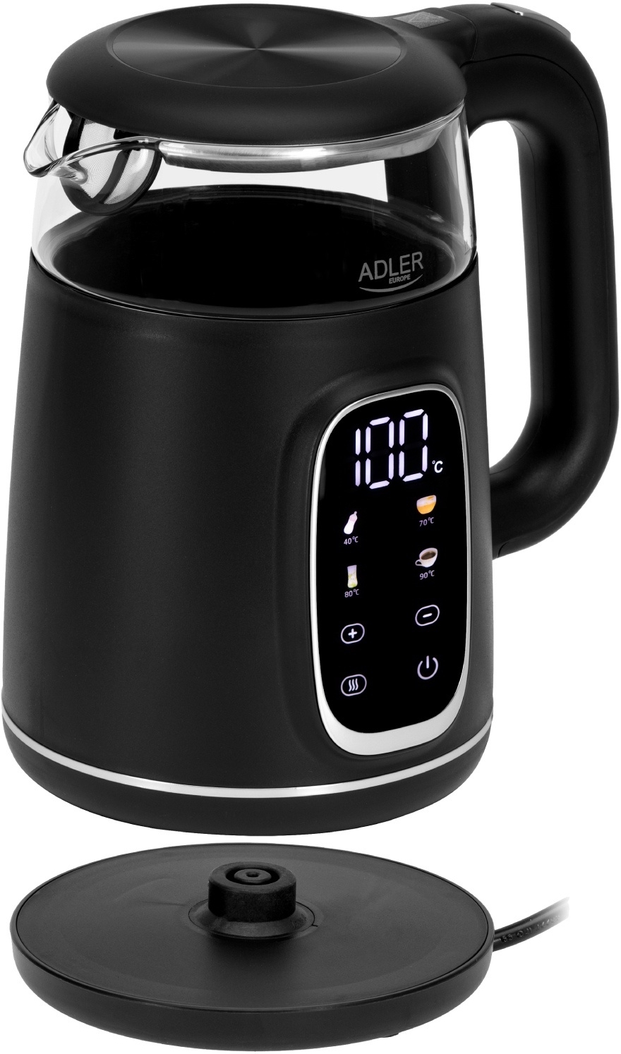 Електрочайник Adler AD 1305 black silver фото3