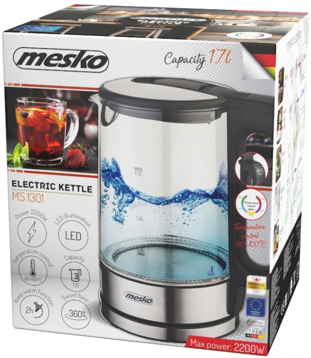 Електрочайник Mesko MS 1301 black фото