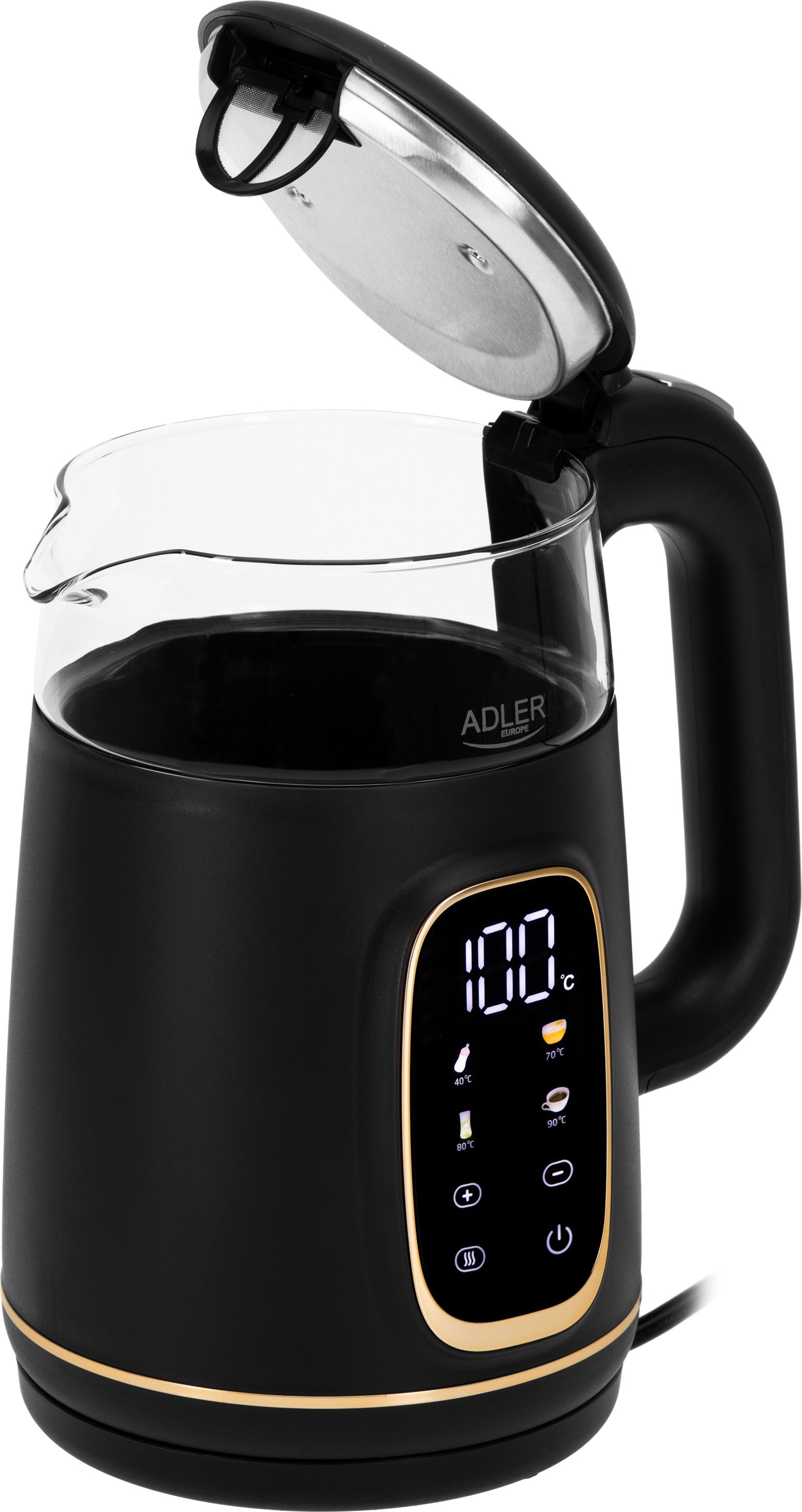 Электрочайник Adler AD 1305 black gold фото4