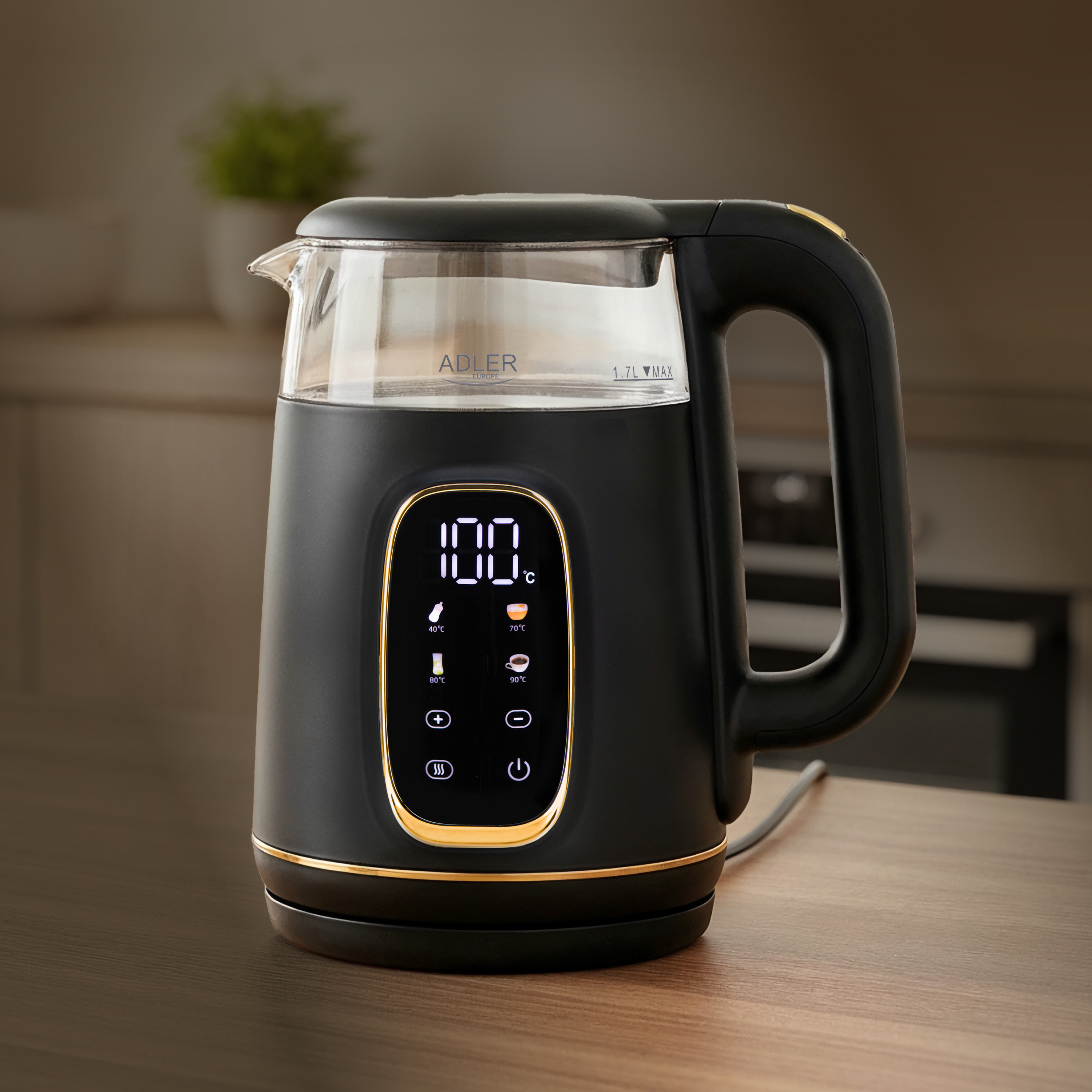 Электрочайник Adler AD 1305 black gold фото10