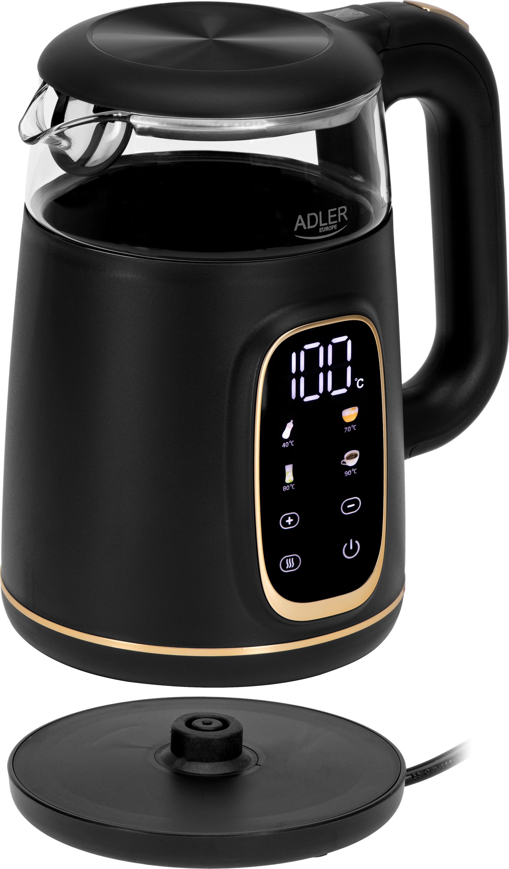 Электрочайник Adler AD 1305 black gold фото3