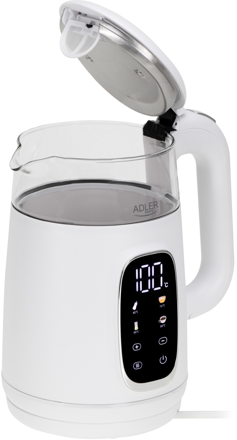 Електрочайник Adler AD 1305 white silver фото