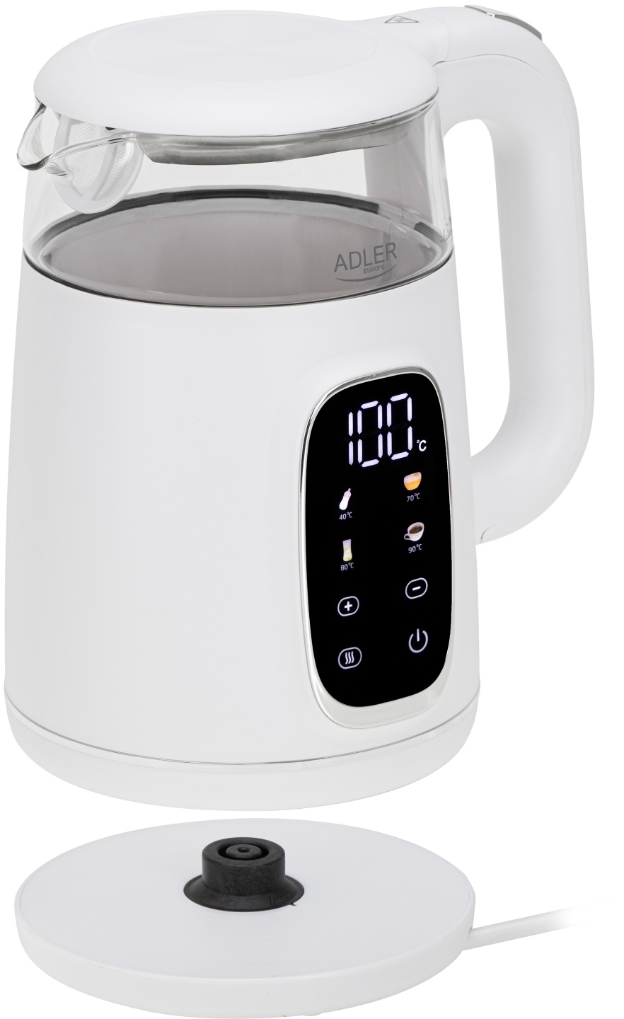 Електрочайник Adler AD 1305 white silver фото