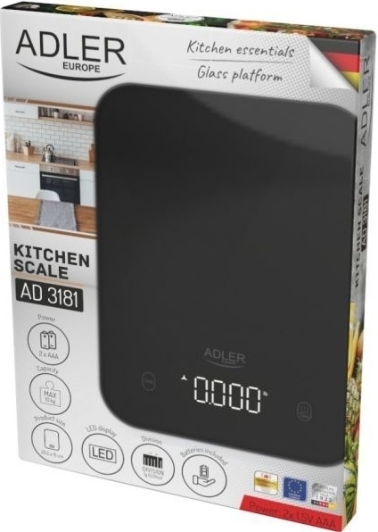 Ваги кухонні Adler AD 3181 black (AD3181B) фото4