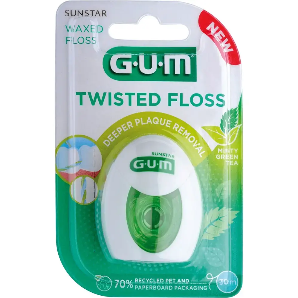 Зубна нитка GUM Twisted Floss м'ятна вощена 30 м фото2